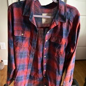 Mossimo Supply Co. Red and Blue Plaid Shirt